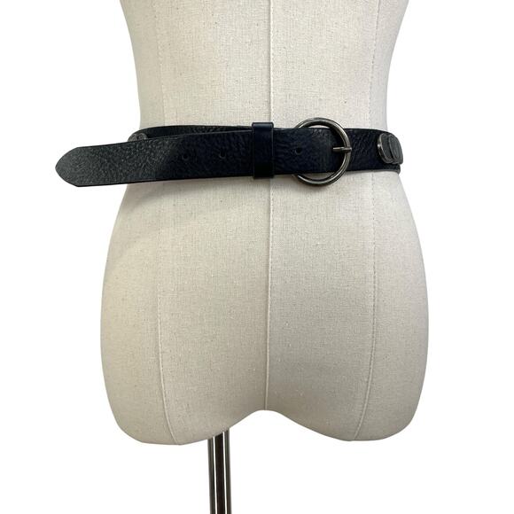 Tosca Blu  Black Leather Belt Silver Coins Witchcore 30 Waist - Picture 1 of 10